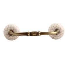Cream Crackle Ceramic Bridge Handle