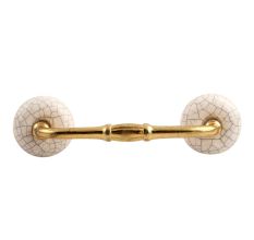 Cream Crackle Ceramic Bridge Handle