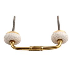 Cream Crackle Ceramic Bridge Handle