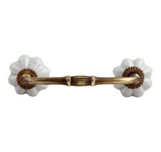 Steel Grey Crackle Ceramic Melon Bridge Handle