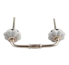 Steel Grey Crackle Ceramic Melon Bridge Handle