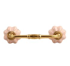 Baby Pink Crackle Ceramic Melon Bridge Handle