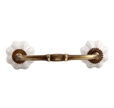 White Crackle Ceramic Melon Bridge Handle