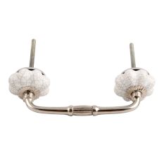 White Crackle Ceramic Melon Bridge Handle