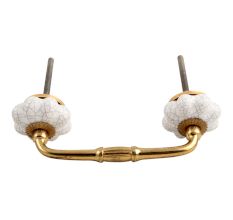 White Crackle Ceramic Melon Bridge Handle