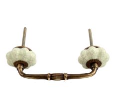 Washed Green Crackle Ceramic Melon Bridge Handle