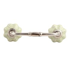 Washed Green Crackle Ceramic Melon Bridge Handle
