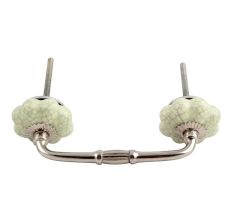 Washed Green Crackle Ceramic Melon Bridge Handle