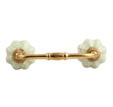 Washed Green Crackle Ceramic Melon Bridge Handle