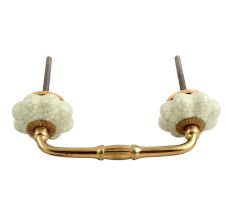 Washed Green Crackle Ceramic Melon Bridge Handle