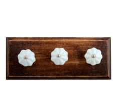Baby Blue Crackle Ceramic Wooden Hooks