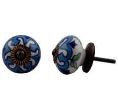 Blue Flower Knob