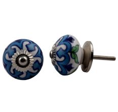 Blue Flower Knob