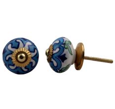 Blue Flower Knob