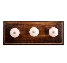 White and Pink Crackle Ceramic Wooden Hooks