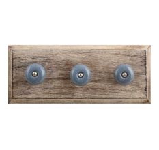 Grey Crackle Ceramic Wooden Hooks