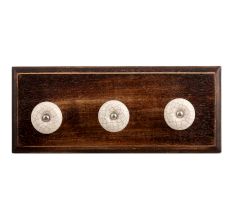 Cream Crackle Handmade Ceramic Wooden Hooks