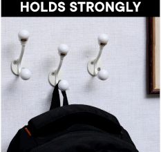Cream Double Loop Ceramic Iron Hooks
