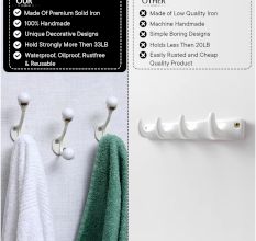 Cream Double Loop Ceramic Iron Hooks