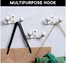 Cream Double Loop Ceramic Iron Hooks