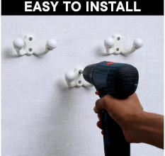 Cream Double Loop Ceramic Iron Hooks