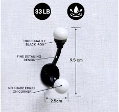 Black Double Loop Ceramic Iron Hooks