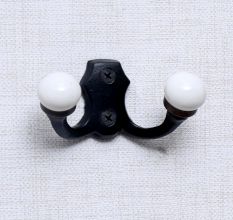 Black Double Loop Ceramic Iron Hooks