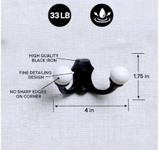 Black Double Loop Ceramic Iron Hooks
