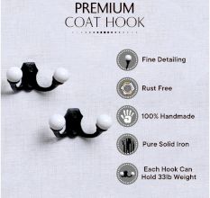 Black Double Loop Ceramic Iron Hooks