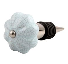 Baby Blue Crackle Ceramic Wine Stopper