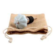 Baby Blue Crackle Ceramic Wine Stopper