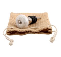 White And Black Crackle Ceramic Wine Stopper