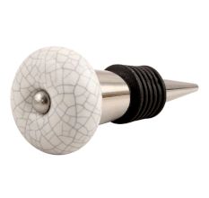 White And Black Crackle Ceramic Wine Stopper