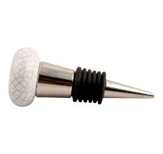 White And Black Crackle Ceramic Wine Stopper
