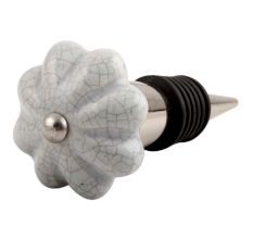 Steel Grey Melon Crackle Ceramic Wine Stopper