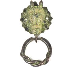 Brass Horse Door Knocker With Patina