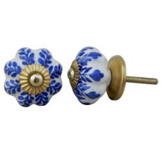 Blue Leaf Medium Knob