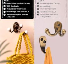 3 in 1 Antique Metal and Porcelain Wall Hooks