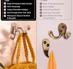 3 in 1 Silver Metal and Porcelain Wall Hooks
