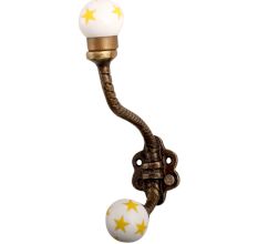 Yellow Star Ceramic Floral Iron Hooks-EHG-95