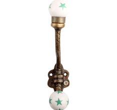 Green Star Ceramic Floral Iron Hooks-EHG-98