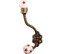 Red Star Ceramic Floral Iron Hooks-EHG-100