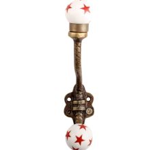 Red Star Ceramic Floral Iron Hooks-EHG-100