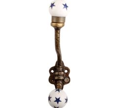 Blue Star Ceramic Floral Iron Hooks-EHG-96