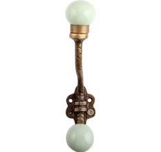 Sage Green Ceramic Floral Iron Hooks-EHG-91