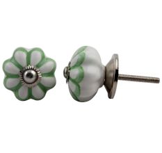 Pea Green Sunflower Medium Knob