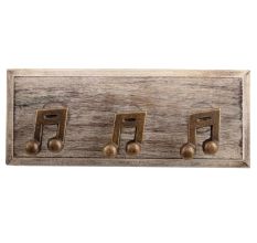 Music Symbol Iron Wooden Hooks