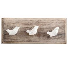 Bird Metal Dresser Wooden Hooks