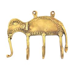 Bronze 3 Hooked Tribal Elephant