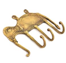 Bronze 3 Hooked Tribal Elephant